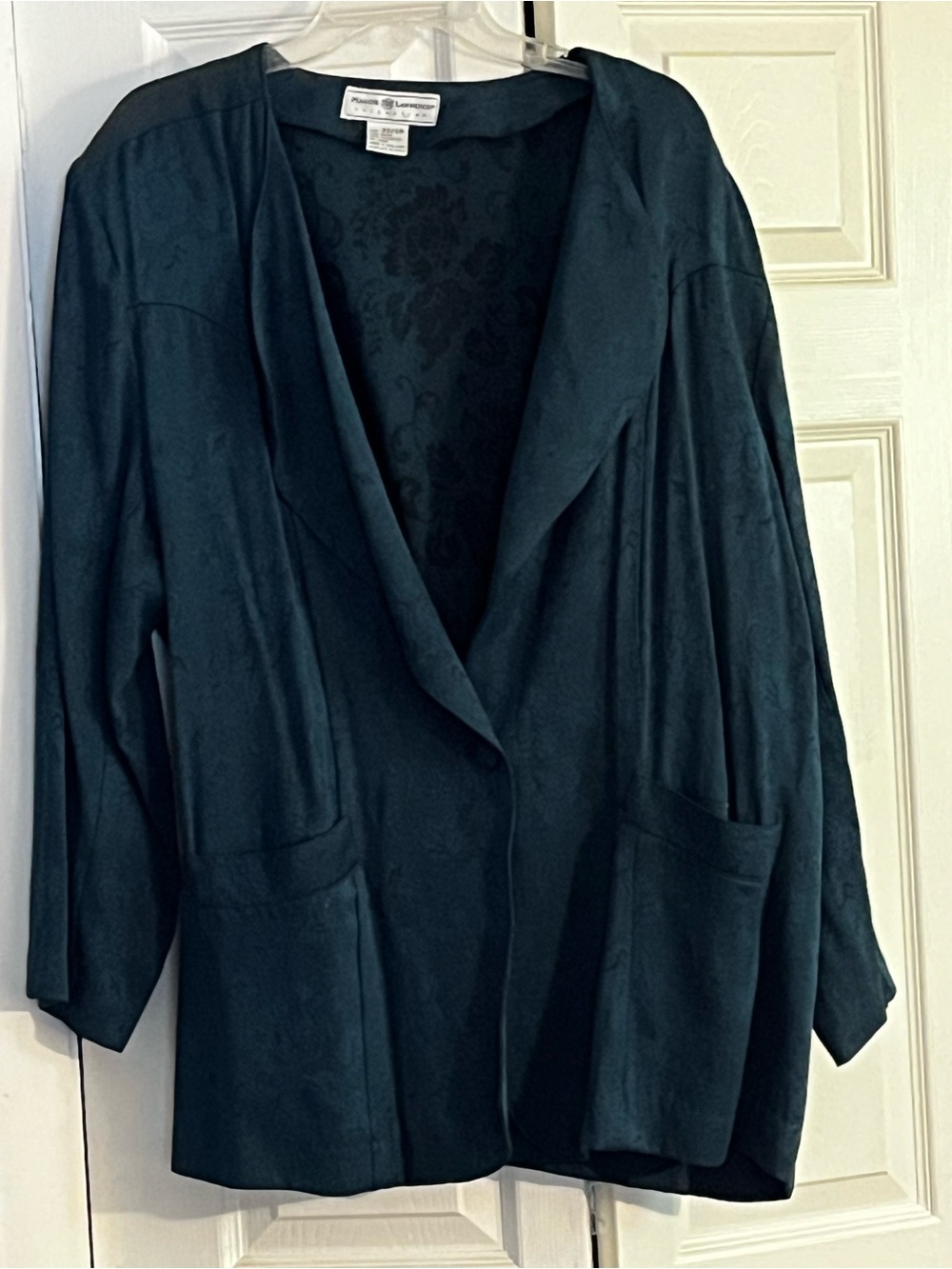 Maggie Lawrence  Deep Teal Jacquard Open Blazer